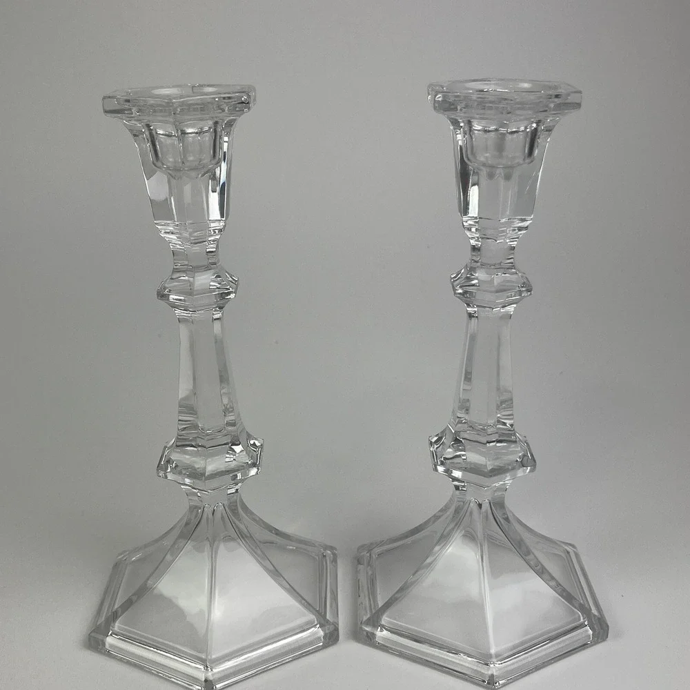 Lenox Crystal Candlestick Tapered Holder Set of 2 Tabletop Centerpiece 8